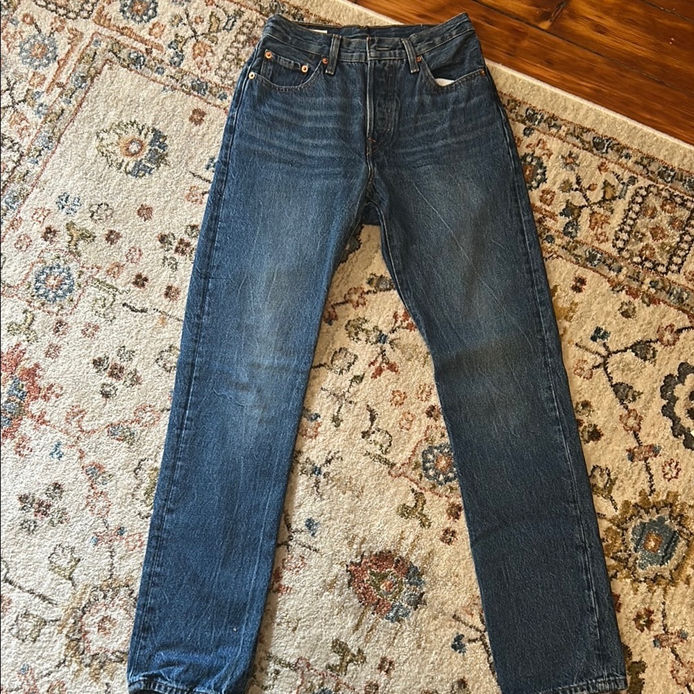 Levi's Blue Straight Leg Jeans Medium Wash